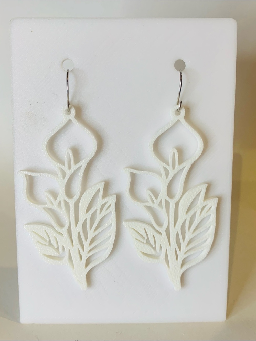 White Floral Cutout Drop Earrings - Women's Jewelry